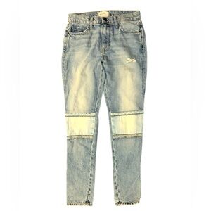 Current Elliott Vintage Distressed Patchwork Embroidered Denim Jeans Size 28